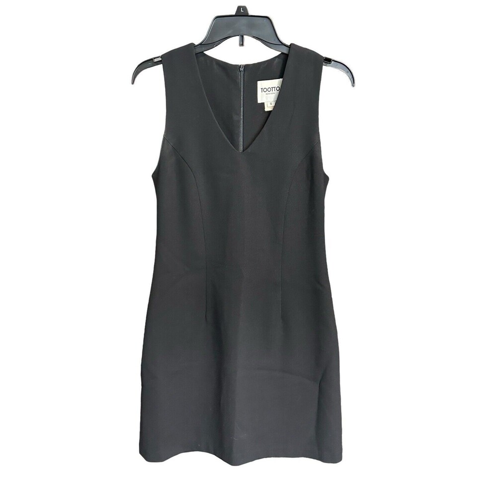 Vintage Tootto New York Brand Size Small 100% Wool Black Sleeveless V Neck AB1-5